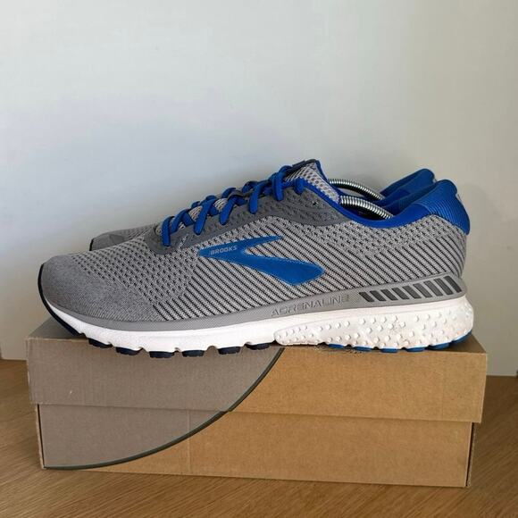 Brooks Adrenaline 20 Grey/Royal Men Running Sneakers- SZ 14